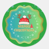 Frohe Weihnachtskleber - Feiertage-Design Runder Aufkleber (Vorderseite)