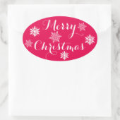 Frohe Weihnachtskleber Ovaler Aufkleber (Tasche)