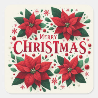 Frohe Weihnachtskleber Quadratischer Aufkleber