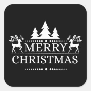 Frohe Weihnachtskleber Quadratischer Aufkleber