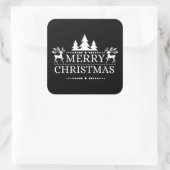 Frohe Weihnachtskleber Quadratischer Aufkleber (Tasche)