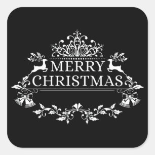 Frohe Weihnachtskleber Quadratischer Aufkleber