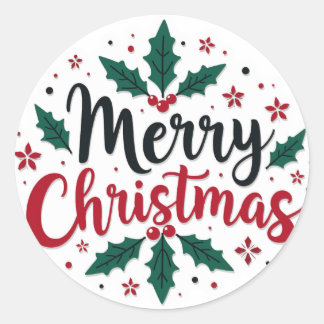 Frohe Weihnachtskleber Runder Aufkleber