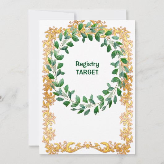 Frohe Weihnachtskleider Gold Frame Party Einladung (Rückseite)