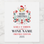 Frohe Weihnachtskleidung Weinetikett (Einzelnes Label)