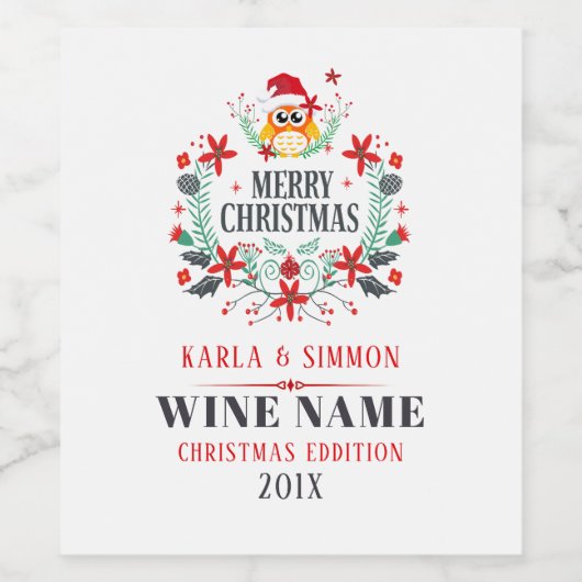 Frohe Weihnachtskleidung Weinetikett (Einzelnes Label)