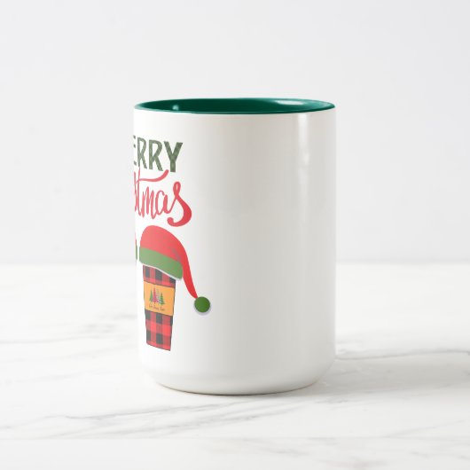 Frohe Weihnachtskleidung Zweifarbige Tasse (Mittel)