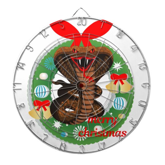 Frohe Weihnachtskobra-Schlange Dartscheibe (vorne)