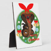 Frohe Weihnachtskobra-Schlange Fotoplatte (Seite)