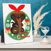 Frohe Weihnachtskobra-Schlange Fotoplatte (Seite)