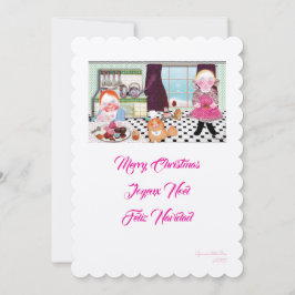 Frohe Weihnachtskochen mit freundlicher Illustrati Einladung