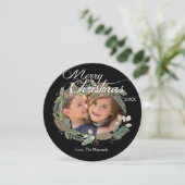 Frohe Weihnachtskone und Grüne Fotokarte Feiertagskarte (Stehend Vorderseite)