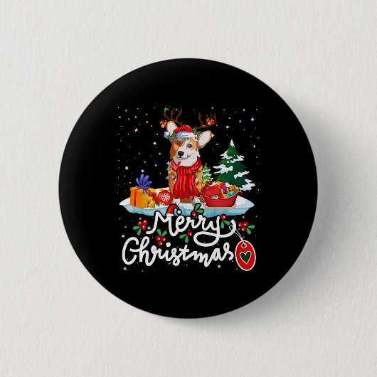 Frohe Weihnachtskostüme Reindeer Niedlich Santa Co Button (Vorderseite)