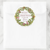 Frohe Weihnachtskranz-Aufkleber Runder Aufkleber (Tasche)