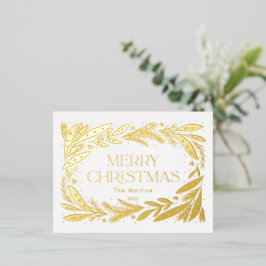Frohe Weihnachtskranz Folien Feiertagspostkarte