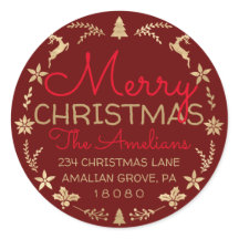 Frohe Weihnachtskranz Gold Rustikale UAWG Burgund