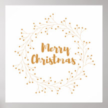 Frohe Weihnachtskranz - golden