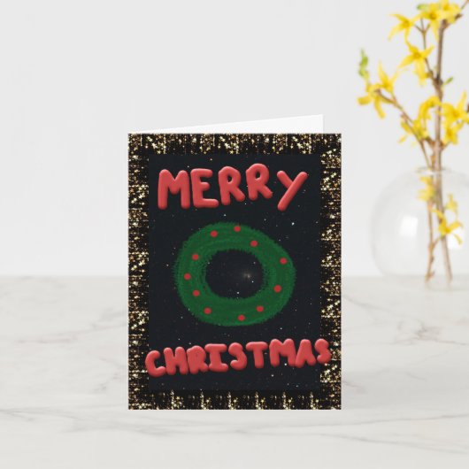 Frohe Weihnachtskranz Karte (Gelbe Blume)