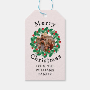 Frohe Weihnachtskranz Personalisiertes Foto Geschenkanhänger