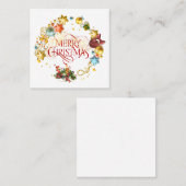 Frohe Weihnachtskranz Quadratische Visitenkarte (Vorne/Hinten)