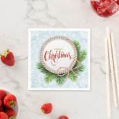 Frohe Weihnachtskranz und Schneeflocken Serviette (Beispiel)
