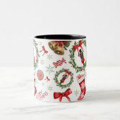 Frohe Weihnachtskraut Strumpfs Candy Bow Tasse (Mittel)