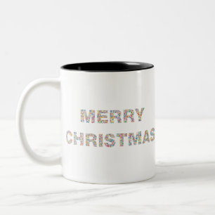 Frohe Weihnachtskreise Prismatisch 2 Zweifarbige Tasse