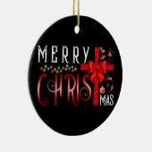 Frohe Weihnachtskreuz Christlich Religiös Keramik Ornament (Rechts)