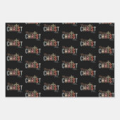 Frohe Weihnachtskreuz Religiöse Christliche Famili Geschenkpapier Set (Vorderseite)