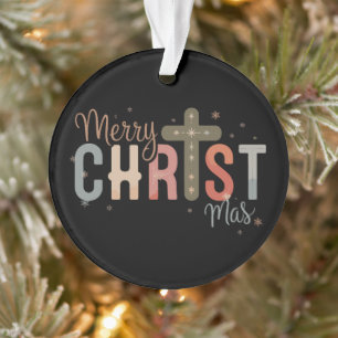 Frohe Weihnachtskreuz Religiöse Christliche Famili Ornament