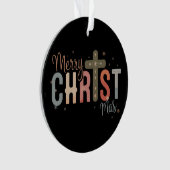 Frohe Weihnachtskreuz Religiöse Christliche Famili Ornament (Vorderseite)
