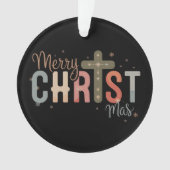 Frohe Weihnachtskreuz Religiöse Christliche Famili Ornament (Vorderseite)