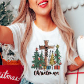 Frohe Weihnachtskreuz und T - Shirt Bäume