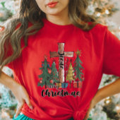 Frohe Weihnachtskreuz und T - Shirt Bäume