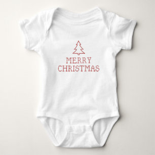 Frohe Weihnachtskreuzstickerei Baby Strampler