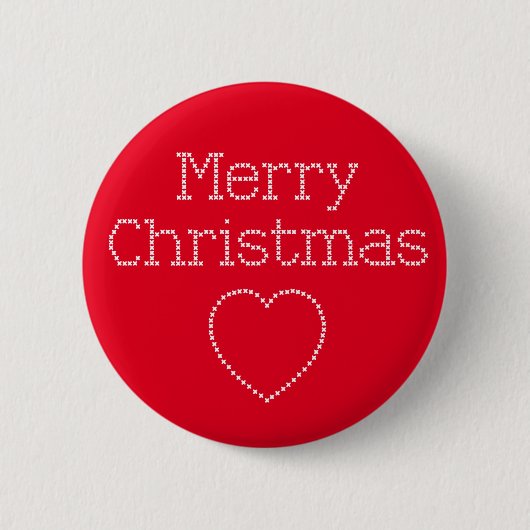Frohe Weihnachtskreuzstickerei Button (Vorderseite)