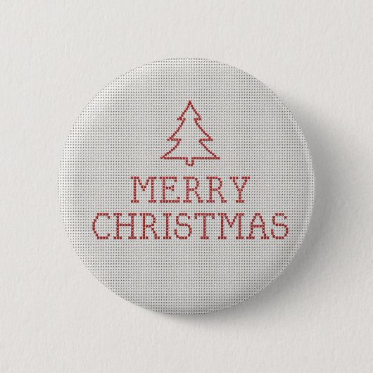 Frohe Weihnachtskreuzstickerei Button (Vorderseite)
