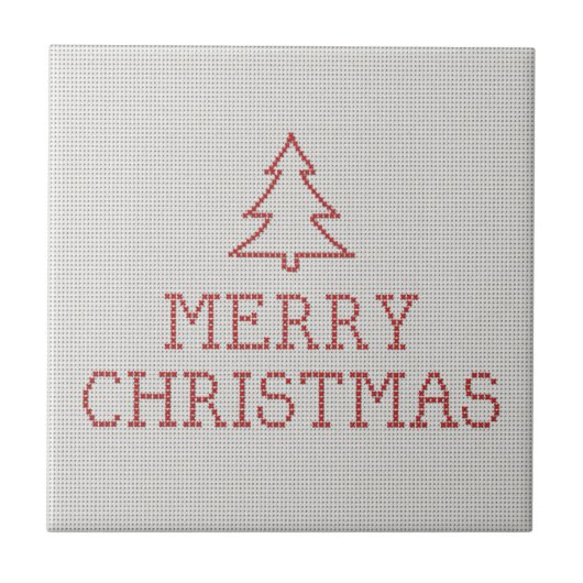 Frohe Weihnachtskreuzstickerei Fliese (Vorderseite)