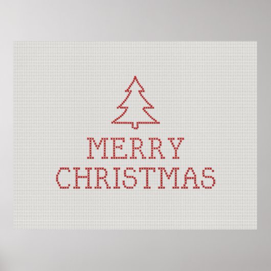 Frohe Weihnachtskreuzstickerei Poster (Vorne)