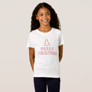 Frohe Weihnachtskreuzstickerei T-Shirt