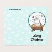 Frohe Weihnachtskrippe Baby Jesus Snowman (Außenseite Aufgefaltet)