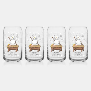 Frohe Weihnachtskrippe Baby Jesus Snowman Dosenglas