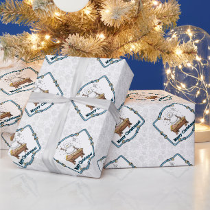 Frohe Weihnachtskrippe Baby Jesus Snowman Geschenkpapier