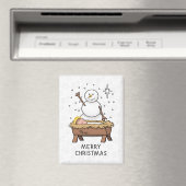 Frohe Weihnachtskrippe Baby Jesus Snowman Magnet (In Situ (Geschirrspüler))