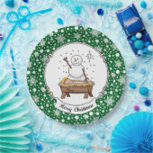 Frohe Weihnachtskrippe Baby Jesus Snowman Pappteller (Party)