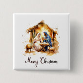 Frohe Weihnachtskrippe Button (Vorderseite)