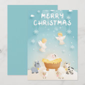 Frohe Weihnachtskrippe Feiertagskarte (Vorne/Hinten)