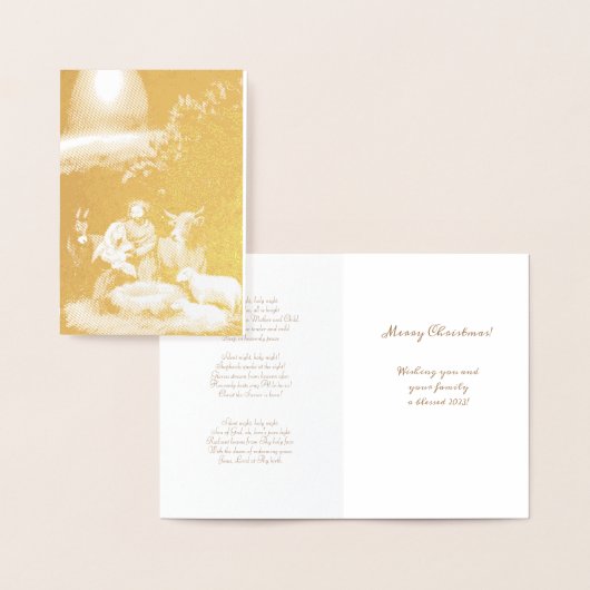 Frohe Weihnachtskrippe Foil Card Folienkarte (Anzeige)