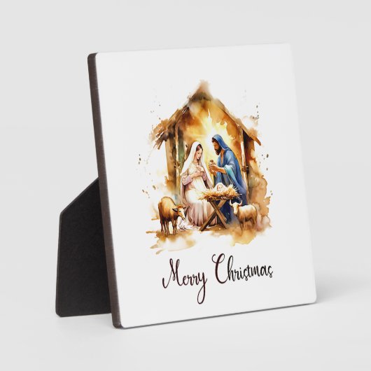 Frohe Weihnachtskrippe Fotoplatte (Vorderseite)