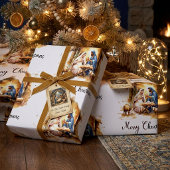Frohe Weihnachtskrippe Geschenkpapier